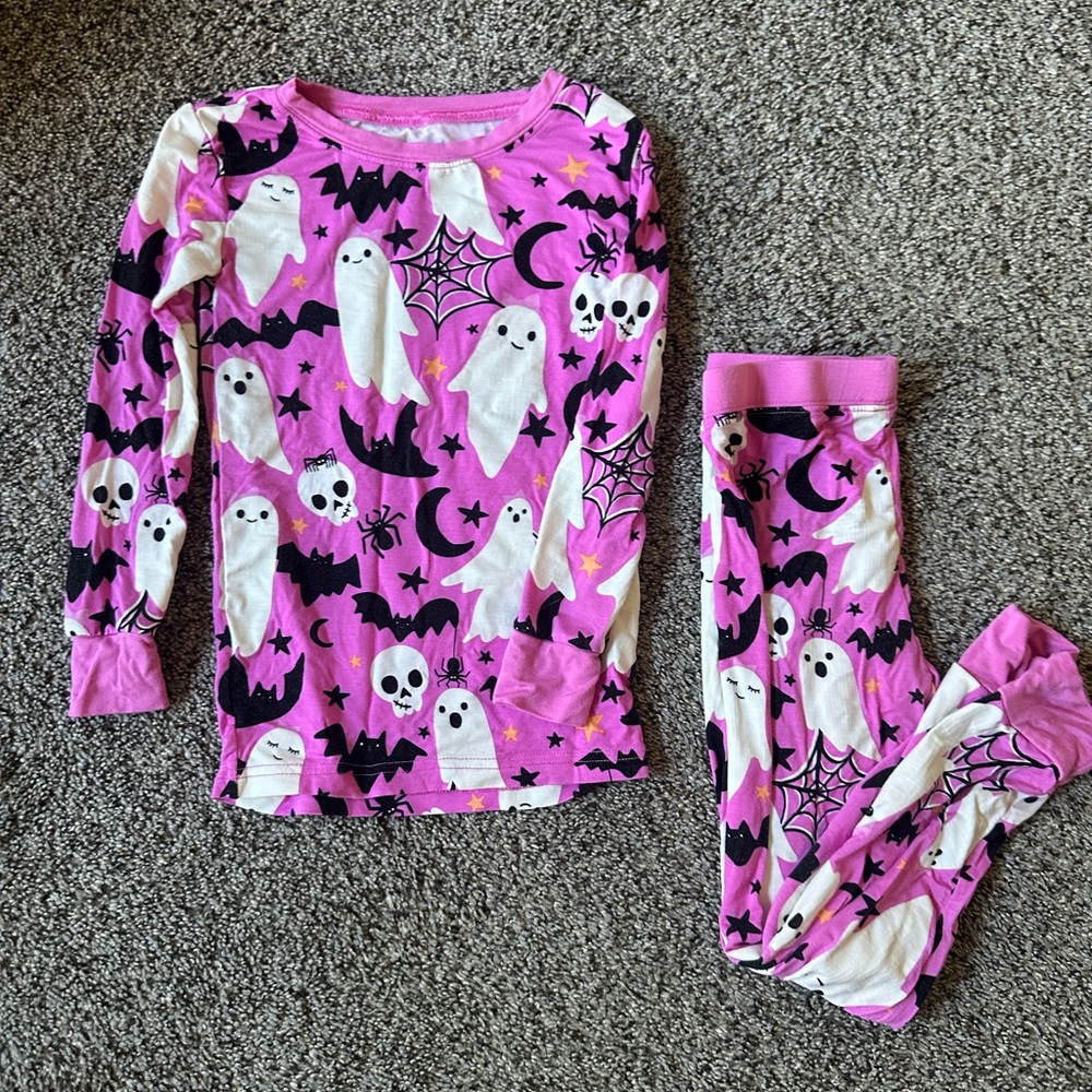 Little Sleepies Pink Glow in the Dark Friendly Ghosts Long Sleeve/Pants 4T